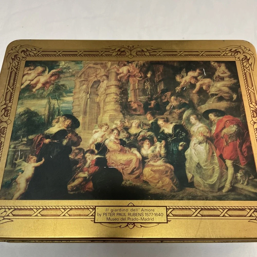 Hinged‎ Decorative Metal Tin Il Giardino Dell' Amore 9x7x2
